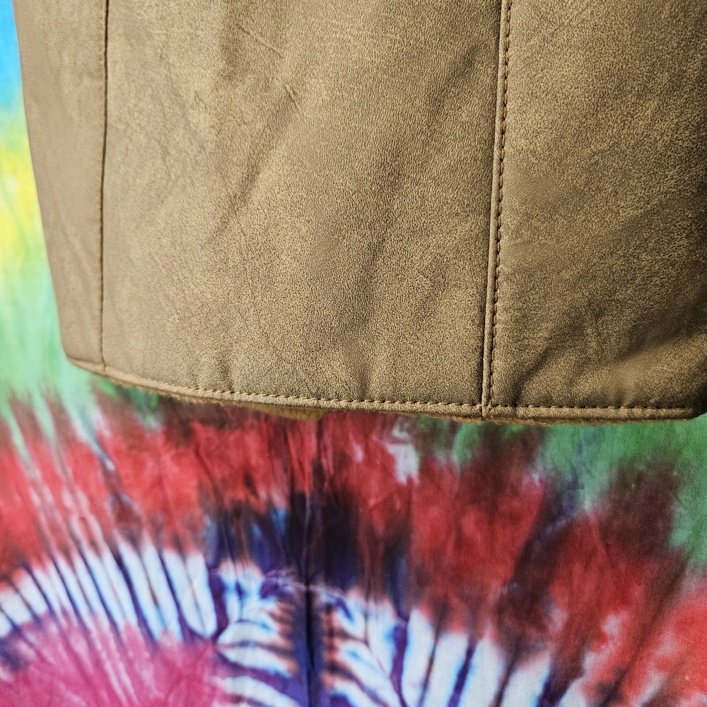 Vintage Kids 80's Full Leather Sherpa-Lined Vest Size 6 - Picture 9 of 11